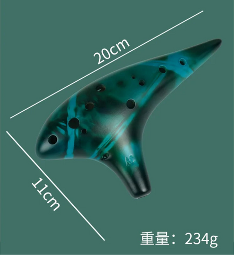 Zelda's Ocarina 12 Hole Ceramic Flute 12 Tones Alto C Ceramic Ocarina Musical Instrument with Song Book Neck String Neck Cord Carry Bag