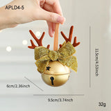 Christmas Bell Antlers Bow Pinecone Bell Christmas Hanging Decoration