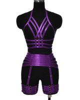 Pearlescent Colours Body Harness Body Cage Garter Belt Harness Full Set