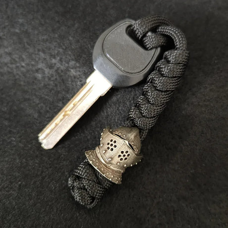 Brass Spartan Warrior Helmet Paracord Beads Lanyard Dreadlock Beard Bead