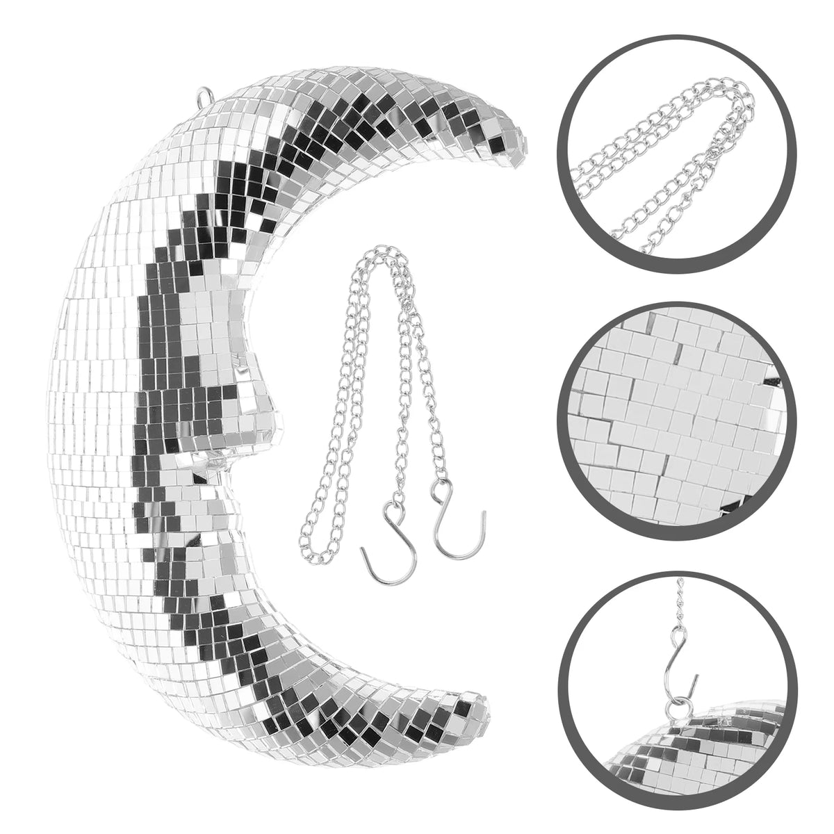 Disco Moon Face Hanging Decor Mirror Ball