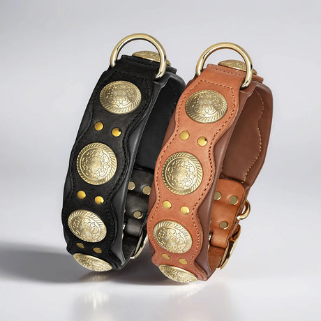 Roman's Genuine Leather Dog Collar Medieval Cosplay Pet Accessories