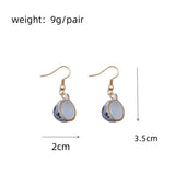 Handmade Ceramic Tea Cup Earrings Blue White Enamel Jewellery
