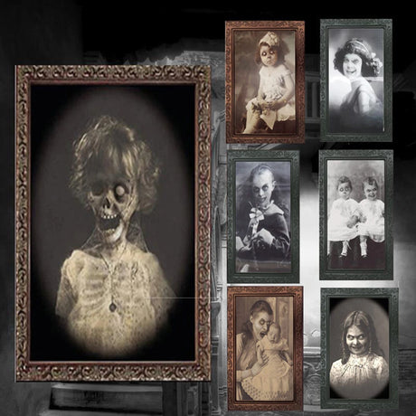 Horror Portraits Changing Face Ghost Halloween Decoration 3D Ghost Picture Frame