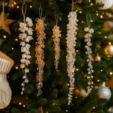 Christmas Icicle Flowers Grapes Glitter Christmas Branches Handmade Acrylic Xmas Tree Ornaments