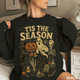 Halloween Sweatshirt Tis' the Season Pumpkin Ghost Fleece Sweater Pullover Jumper