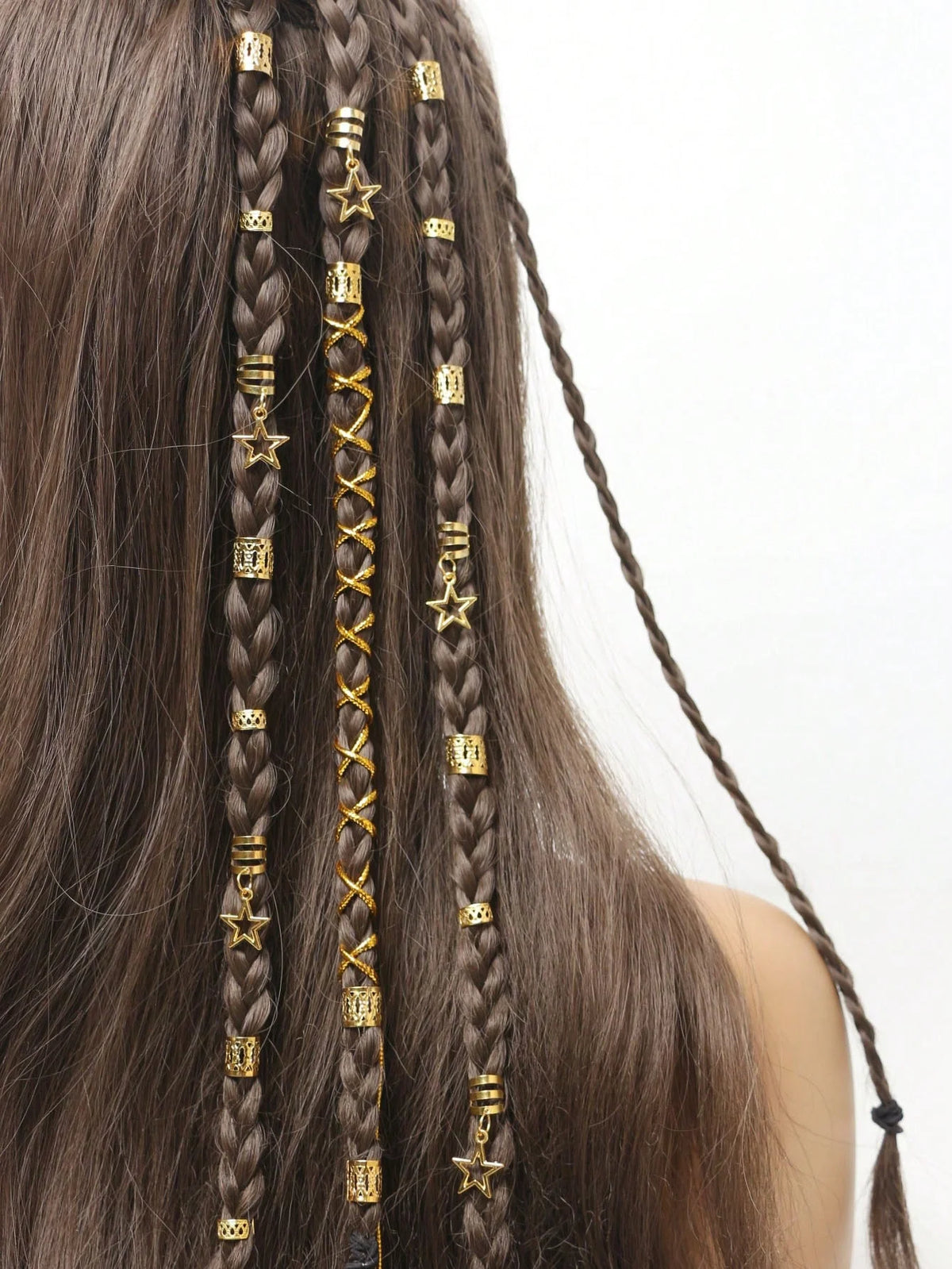 36pcs Mixed Sets Hair Ring Clips Dread Locks Hair Braiding Metal Cuffs