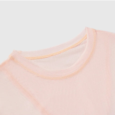 Gradient Gauze Top Dance Practice Top Thumb Finger Hole Long Sleeve Dancewear