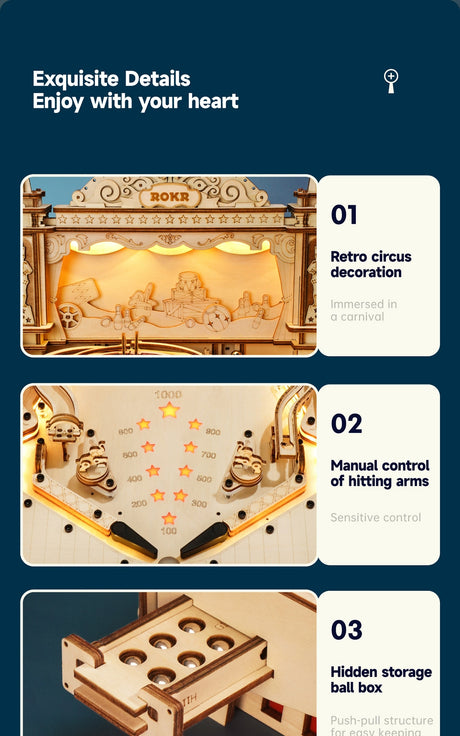 Pinball Machine DIY Wooden Model Kit