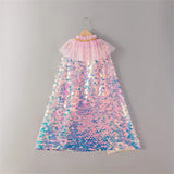 Shiny Rainbow Sequin Cloak Halloween Children's Dress Up Cape