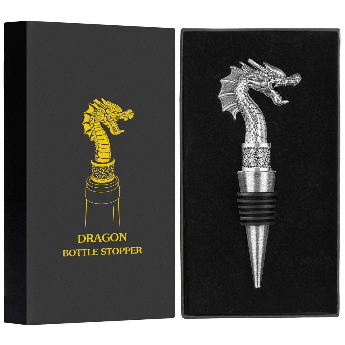 2-in-1 Dragon Head Wine Stopper and Bottle Opener Home Bar Bottle Saver Gift Idea
