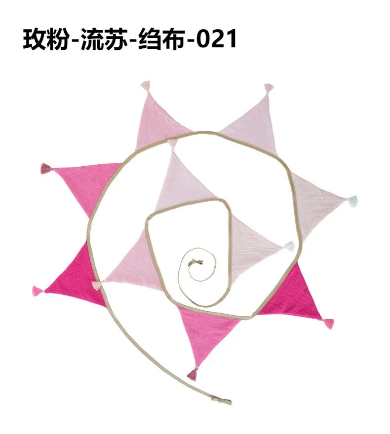 Children's Bunting 10 Triangle Flags with Tassles Party Decor Carnival Banner Garland 2.6M/8.5FT