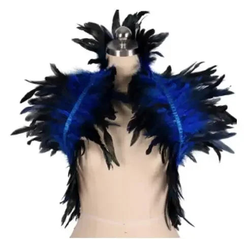 Feather Shoulder Epaulettes Festival Rave Wear