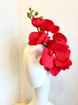 Handcrafted Large Realistic Orchid Statement Headpiece Floral Headband for Weddings Races Photoshoots