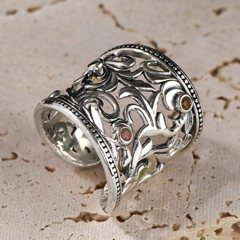 Eternal Garden S925 Sterling Silver Ring Tourmaline