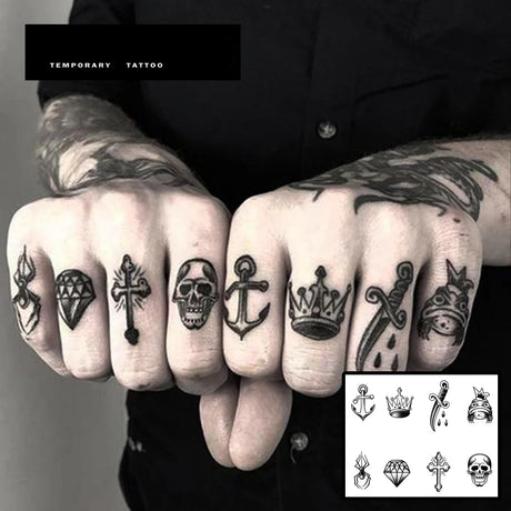 Knuckle Temporary Tattoos
