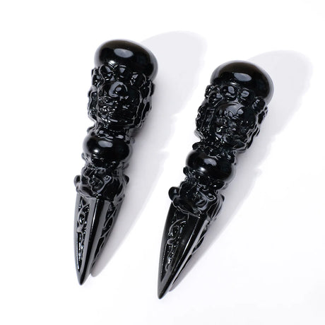 1PC Natural Obsidian "Jin Gangchu" Crystal – Healing Stone Feng Shui Divination & Home Decor Ornament
