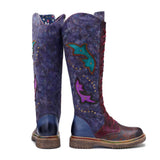Wanda's Purple Genuine Leather Motorcycle Boots