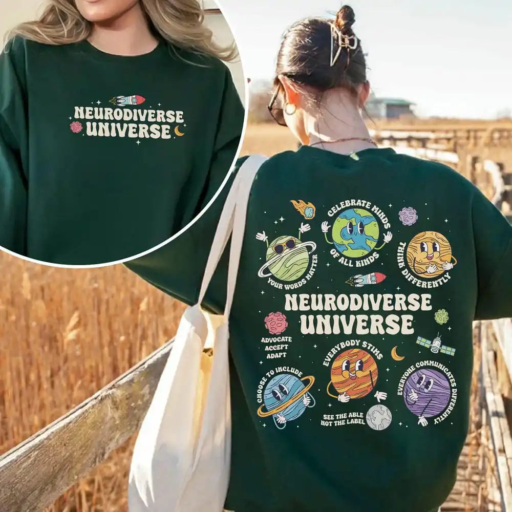 Neurodiverse Universe Sweater Autism Awareness Sweatshirt Pullover Jumper