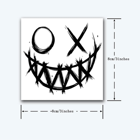 Anarchy Smiley Face Temporary Tattoo
