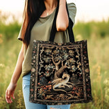 Fantasy Inspired Dragon Tote Bag Fairy Tale Magic Forest Core Book Bag