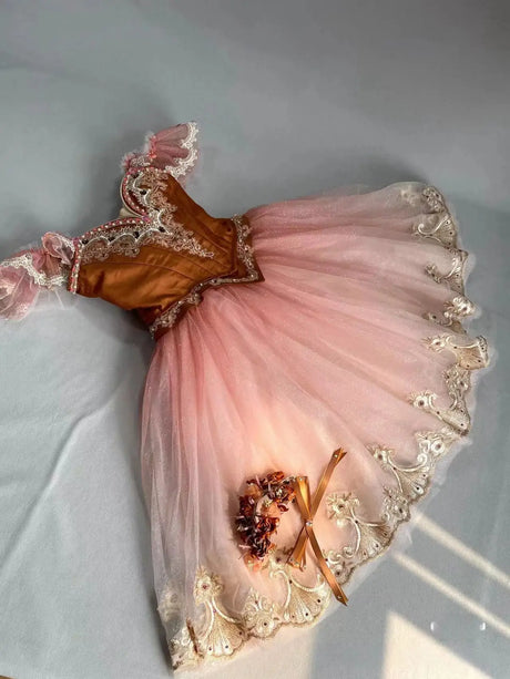 Palace Style Custom Made High-end Professional Ballet Long Tutu Dress Competition Performance Costume