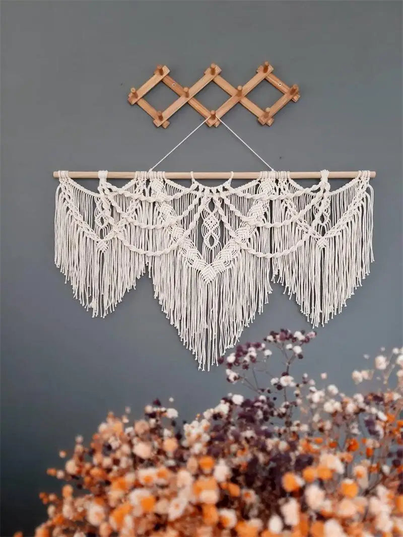 Large Macrame Wall Hanging Tapestry Bohemian Style Handwoven Tapestry For Home Decor Living Room Bedroom Background Decoration