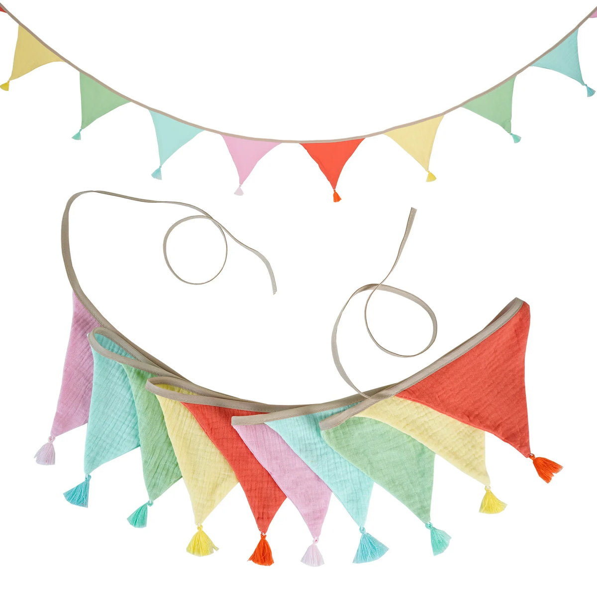 Children's Bunting 10 Triangle Flags with Tassles Party Decor Carnival Banner Garland 2.6M/8.5FT