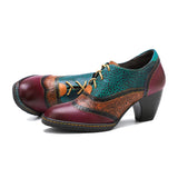 Sabina's Genuine Leather Pumps Colourfun Shoes