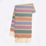 Rainbow Striped Mohair Scarf