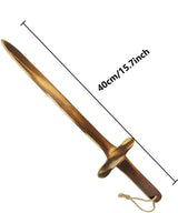 Set of Two 40cm Burnt Finish Wooden Toy Swords LARP Props Outdoor Imaginative Play
