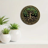 Tree of Life Mandala 2D Printed Circular Metal Decorative Sign