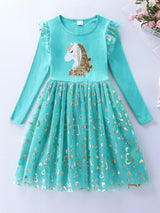 Girls' Long Sleeve Unicorn Dresses