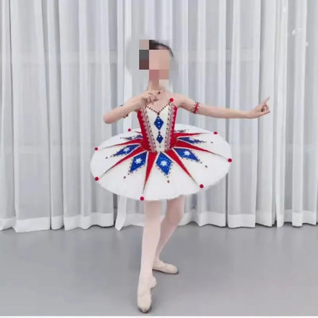 Children Adults Million Joker Pancake Ballet Tutu Kids Dance Competition Performance Costume With Hoop