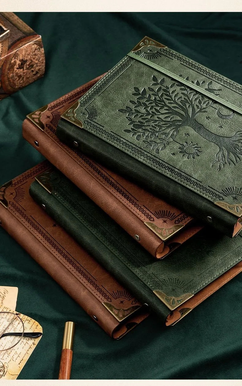 A5 Leather Loose-leaf Binder Notebook with 240 Inner Pages