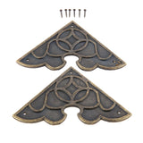 Two Decorative Metal Box Corners 54mm Furniture Jewellery
