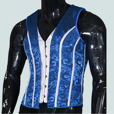 Men's Formal Boned Waistcoat Corset Vest Lace Up Burlesque Performance Stage Costume