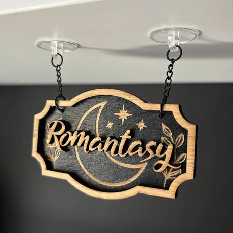 Wooden Bookshelf Signs Library Decor