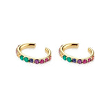 Colourful Zircon Gold Stud Earrings Mix'n'Match