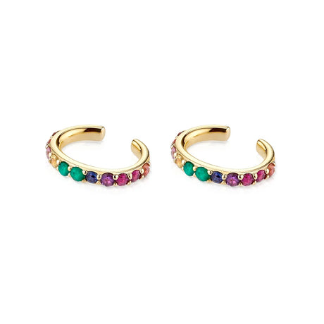 Colourful Zircon Gold Stud Earrings Mix'n'Match