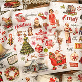 3 Sheet Large Christmas RUB ON Transfer Stickers Junk Journal DIY Scrapbooking Craft Stickers