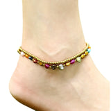Bohemian Handmade Bells Natural Stone Beads Anklet