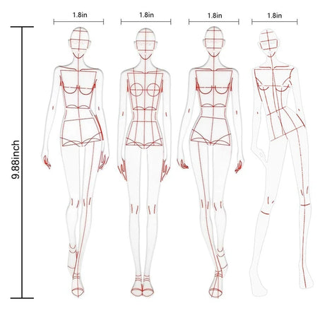 Fashion Illustration Rulers Sketching Templates Patterns Design Tool