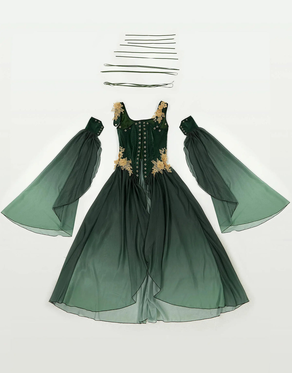 Elven Medieval Renaissance Costume Elf Style Corsetted Dress Cosplay Costume
