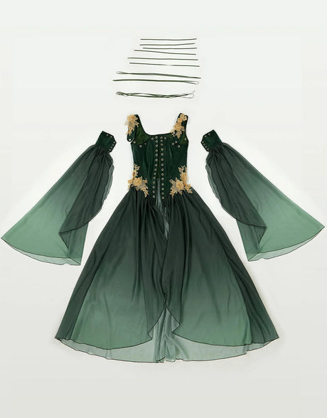 Elven Medieval Renaissance Costume Elf Style Corsetted Dress Cosplay Costume