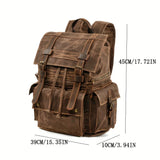Indiana's Vintage Leather Canvas Backpack
