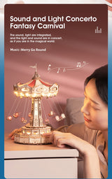 Swing Ride Music Box Amusement Park Series DIY 3D Wooden Model Kit Puzzle