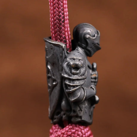 Vicissitudes Templar Knight Brass Crusader Armor Paracord Beads Lanyard Dreadlock Beard Bead