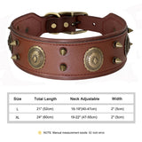 Genuine Leather Dog Collar 2inch Wide Rivets and Spikes Medieval Cosplay