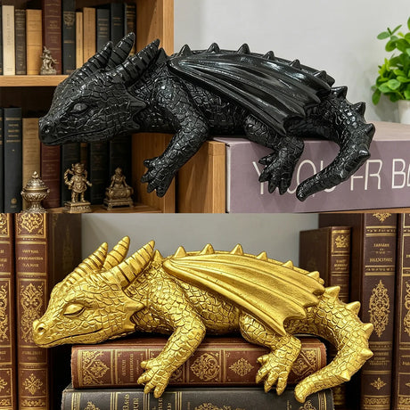 Resin Sleeping Baby Dragon Bookshelf Ornament